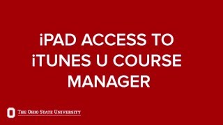 iPad Access to iTunes U Course Manager