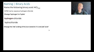 Science 10 Unit A: Naming Binary Acids HCl