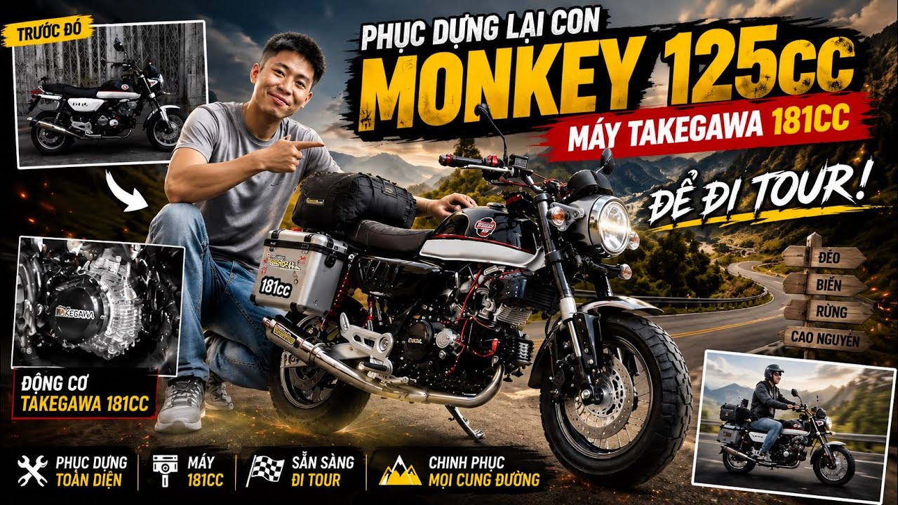Monkey 125cc Takegawa 181cc Full Kit Touring / Touring with a