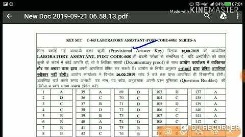 HPSSC Lab Assistant ( Post code - 608 ) Answer key | Held on - 18 Sept 2019 |