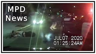 Suspect On Bike Hit With Car Door (LAPD) | Dash Cam &amp; Body Cam | United States | 20200707