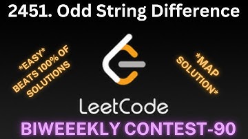 2451. Odd String Difference | Biweekly 90 LeetCode Contest | Easy | Map Solution | #leetcodecontest
