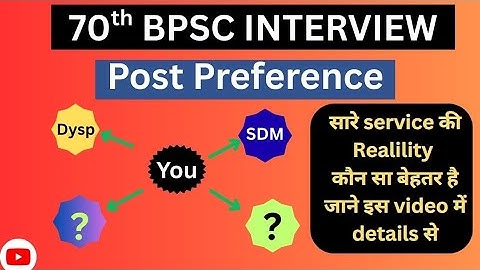 70th BPSC Interview Class, Post Preference STAC Level 9