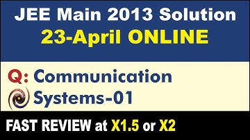 JEE Main Solution 2013 23 Apr Online | Communication Systems-01