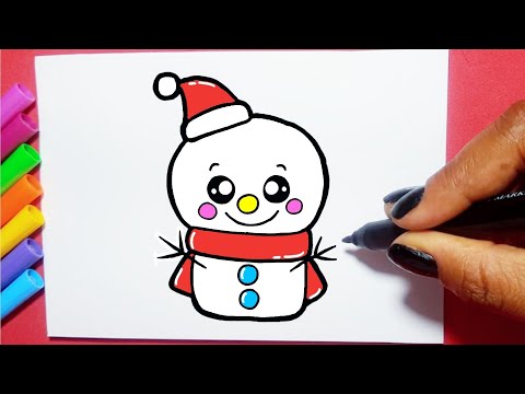 Como desenhar Cartão de Natal fofo Kawaii  Desenho para desenhar - Drawing  to Draw 