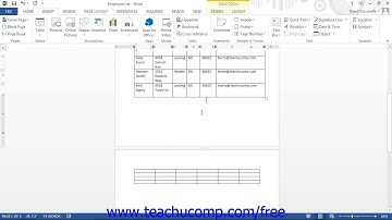 Word 2013 Tutorial Creating Tables Microsoft Training Lesson 16.2