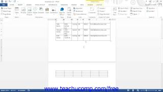 Word 2013 Tutorial Creating Tables Microsoft Training Lesson 16.2