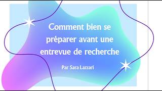 Se Préparer À Faire Une Entrevue