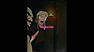 Guts vs Thugs in bar - Berserk 1997 anime - silhouette pastel ghost edit Resimi