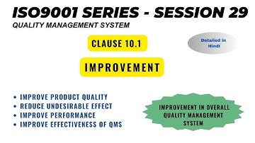 ISO 9001 Clause 10.1 I Improvement I General