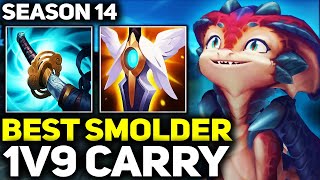 RANK 1 BEST SMOLDER IN THE WORLD 1V9 CARRY GAMEPLAY! | League of Legends