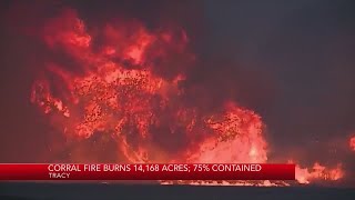 Corral Fire holds at 14,168 acres, 75 percent contained