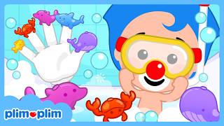 ✋ Finger Family + Baby Shark Special 🦈 🦀  | Ocean Animals by Plim Plim - Kids Songs & Nursery Rhymes