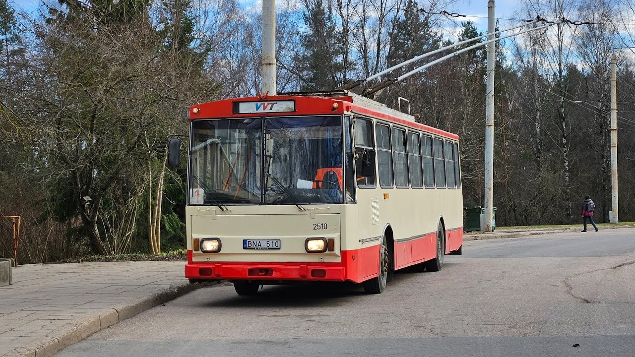 Škoda 14Tr VVT 1535, trolleybus line 1 Karoliniškės - Stotis, Vilnius, Lithuania