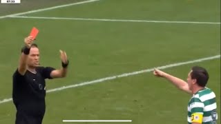 Scott Brown sent off in the Feyenoord V Celtic legends charity game 😂 he’s raging! 
