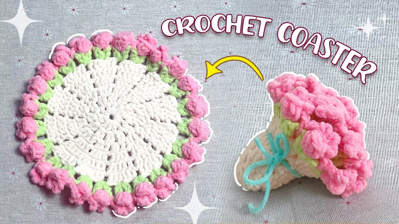 How to Crochet a Flower Bouquet Coaster | Easy Flower Bouquet