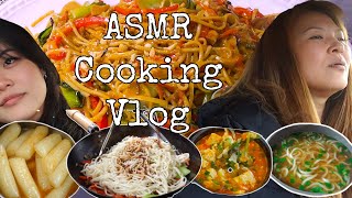 [ASMR cooking vlog] Kids vegan lunch recipe 🍱| udon Recipes 🌱| Vegan grocery haul | car date 🥰