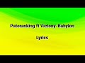 Patoranking ft Victony-Babylon lyrics