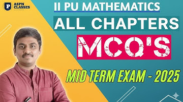 2nd PU MATHS ALL CHAPTERS MCQ QUESTION  | CLASS 12TH MCQS IMPORTANT QUESTIONS FOR MID TERM EXAM 2025