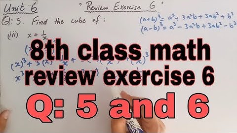 8th Class Math | Unit 6 | Review exercise 6 question 5 and 6 | Sindh textbook board Jamshoro