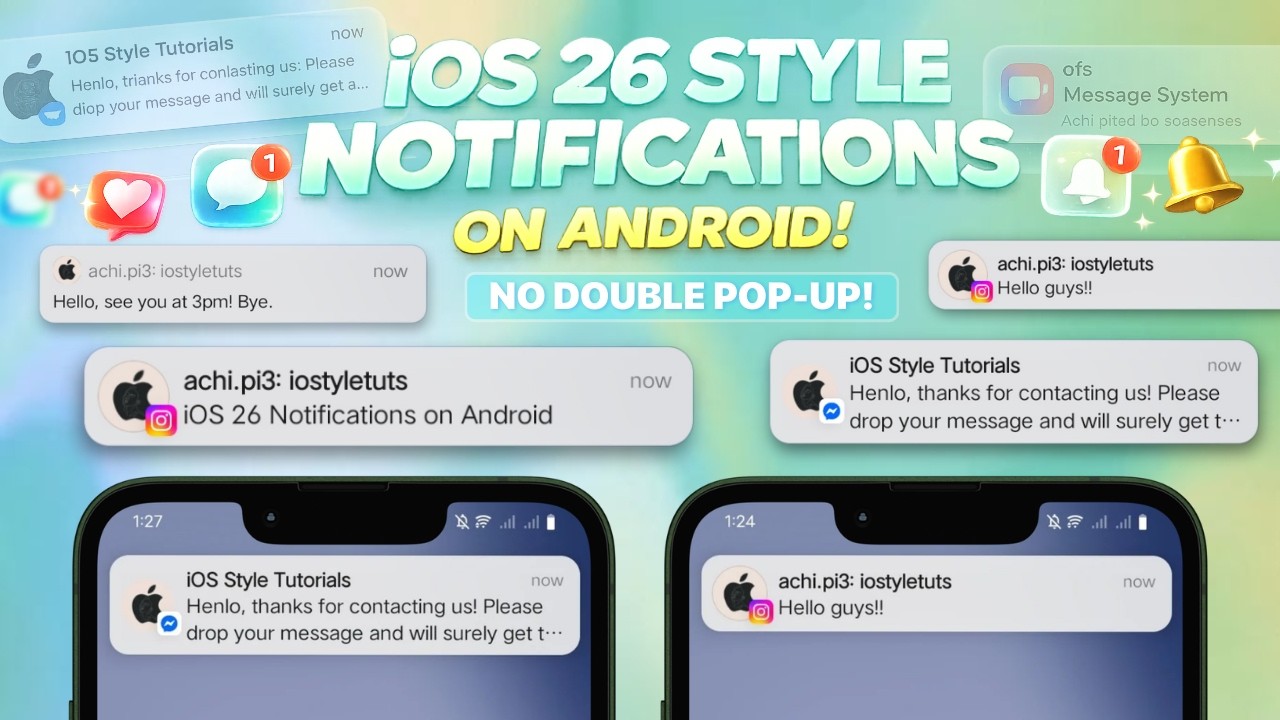 Ios Notification Style Comparison iOS 26 Style Notifications Pop-up Style on Android (no double pop-ups ...