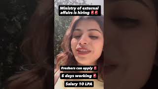 MEA Young Professional Recruitment 2026 | Ministry of External Affairs | Masters Degree Job