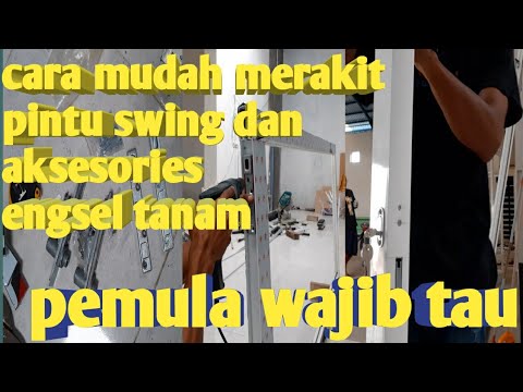  cara  mudah merakit  pintu daun  swing alumunium YouTube