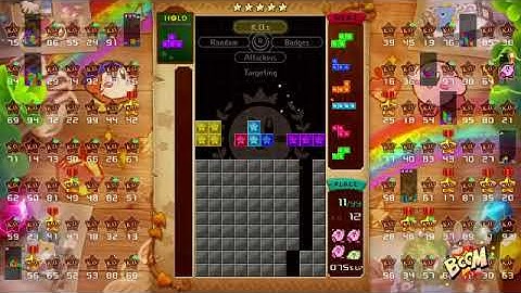 i did a crazy survival near the top 10 in tetris 99 invictus today!!!