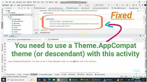 You need to use a Theme.AppCompat theme (or descendant) with this activity in android studio