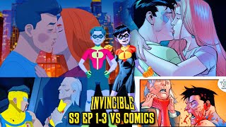 Famous INVINCIBLE S3 EP 1-3 VS COMICS COMPARISONS | All Changes & Similarities Profile