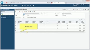 Accessing Enter Change Forecast - JDE E1 92 - Forecasting
