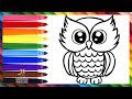 Cómo Dibujar Un Buho 🦉 Dibuja y Colorea Un Lindo Buho 🦉🌈 Dibujos Para Niños