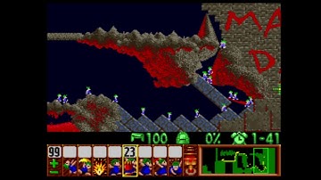 SNES Lemmings Taxing level 24