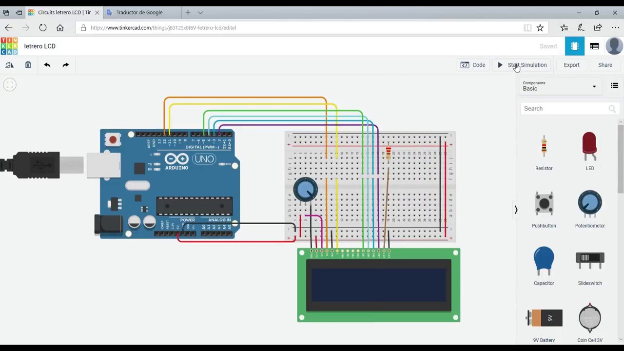 semáforo LCD funcionando en tinkercad - YouTube