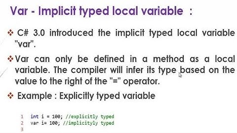 Implicitly typed variable in C#