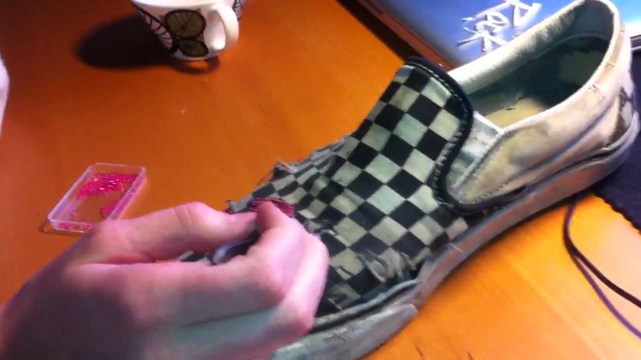 vans party checkered slip on