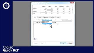 Quick Bid : Setting Program Defaults & Options - Default Markup/Indirect Expenses