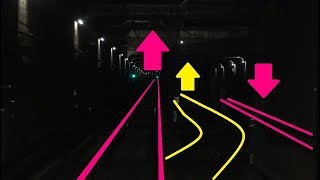 地下鉄の急行運転で2駅を通過する東日本橋駅～浅草駅間を走行する都営浅草線エアポート快特京成3050形の前面展望