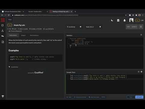 CodeWars || Simple Pig Latin || JavaScript || Code Challenge