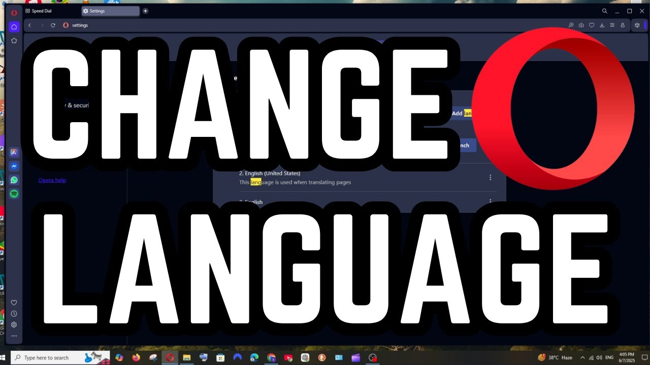 How to Change Language in Opera Browser