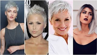 35+ Short Grey Hair ideas for Ladies|| Latest Short Haircuts||European Fashion Hairstyles||