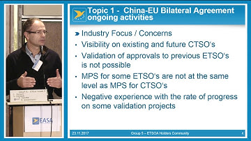 ETSO holders, Non EU DOAs & Conclusion - 2017 Product Certification & DOA Workshop