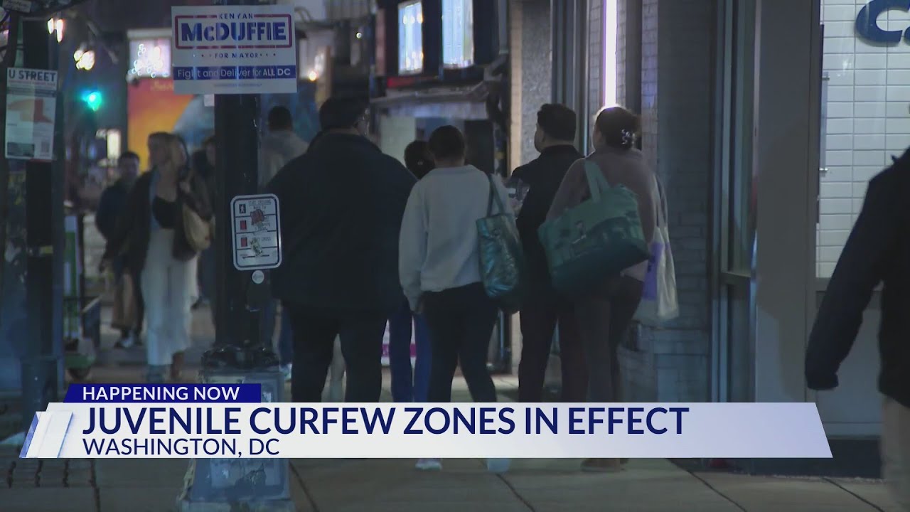 DC juvenile curfew zones in effect