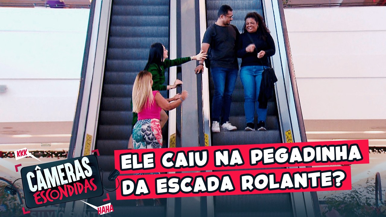 As melhores pegadinhas na escada rolante | Câmeras Escondidas