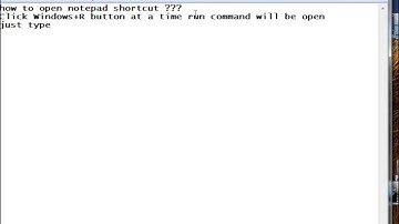 how to open notepad shortcut
