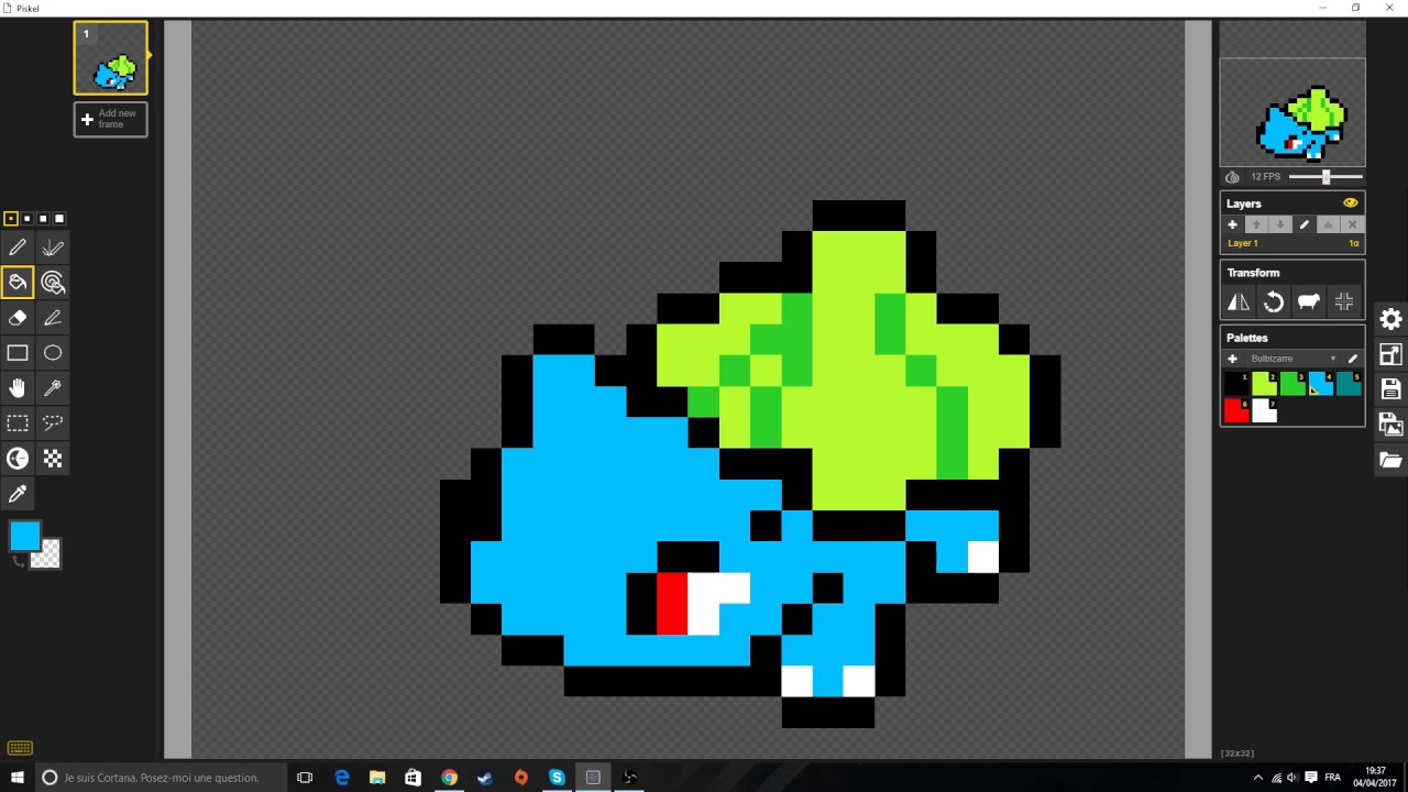 Mini Pixel Art #001 : Bulbizarre - YouTube