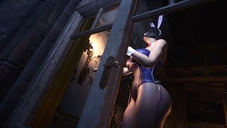 Resident Evil 8 Village Lady Dimitrescu Dark Blue Bunnygirl Costume Biohazard 8 Mod 4K