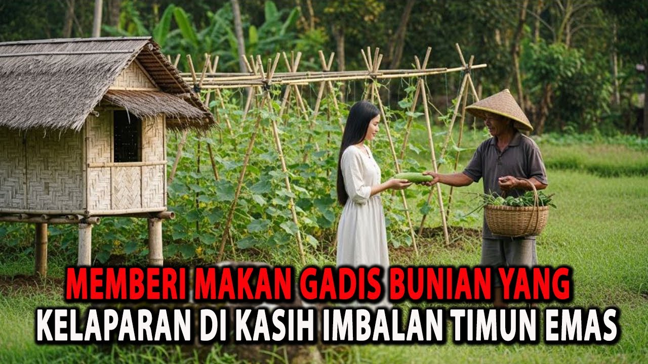 MEMBERI MAKANAN GADIS BUNIAN SAAT DI LADANG MENDAPAT TIMUN BERBIJI EMAS