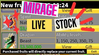 NEW] MIRAGE ISLAND Blox Fruits Stock 24/7 Live  Mammoth, Sound, Leopard,  Dragon, Buddha, Dough 