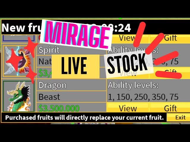 current mirage stock : r/bloxfruits